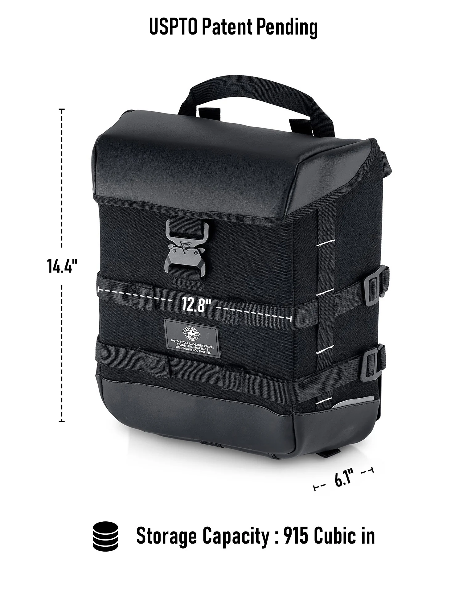 15L - Incognito Quick-Mount Medium Solo Saddlebag (Left Only) for Harley Softail Fat Bob FXFB/S - Image 3