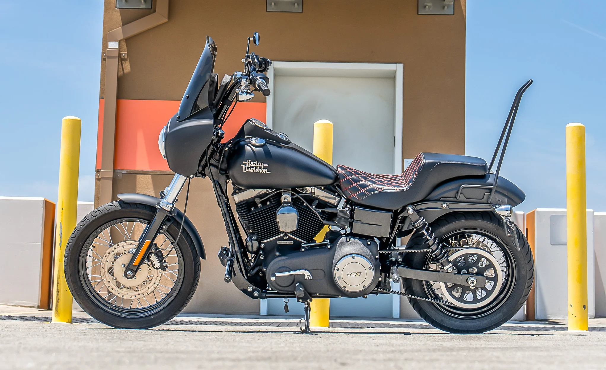 Viking Grimsteel Crash Bar/ Engine Guard for Harley Dyna Super Glide Custom FXDC/I Gloss Black - Image 3