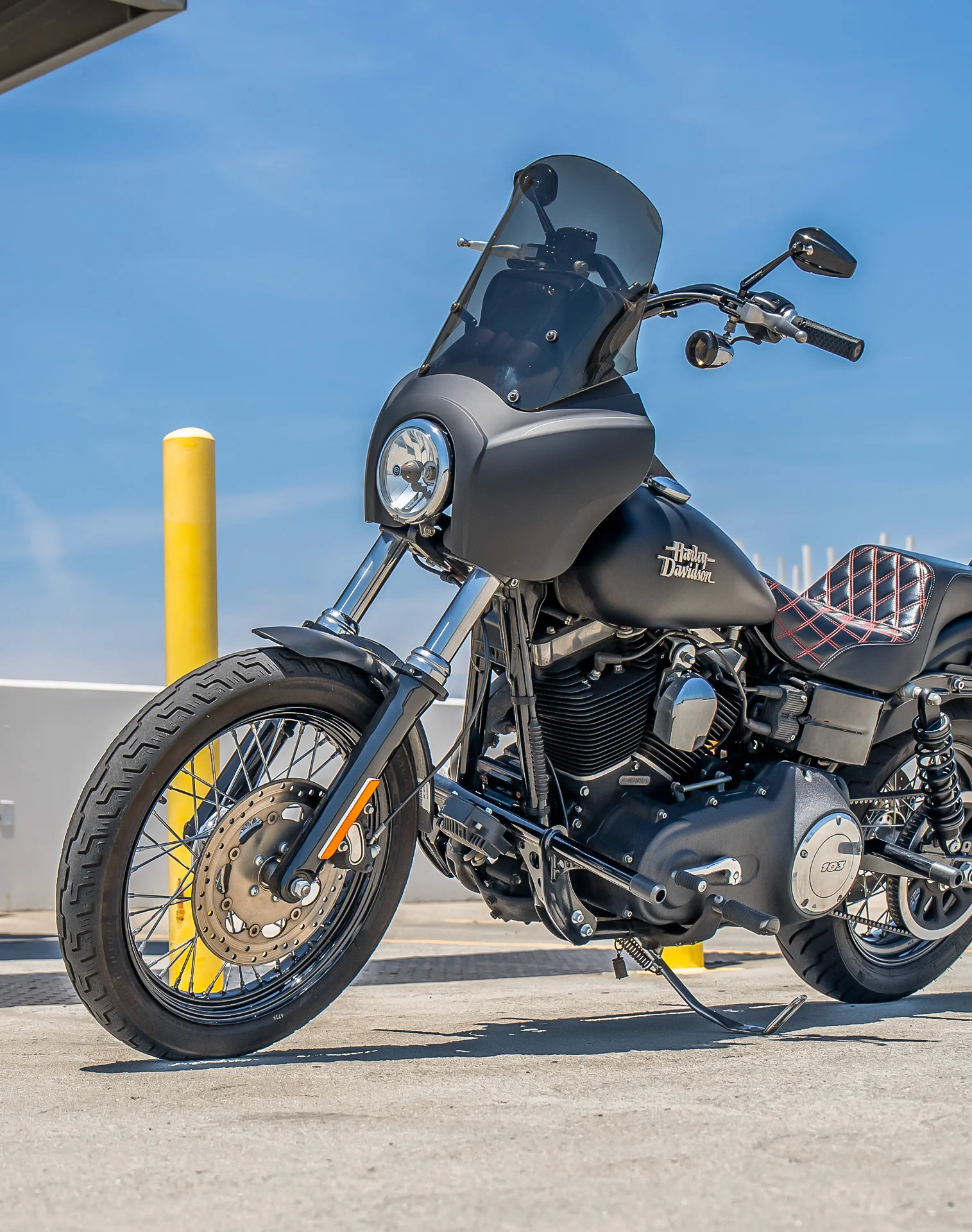 Viking Grimsteel Crash Bar/ Engine Guard for Harley Dyna Wide Glide FXDWG/I Gloss Black - Image 4