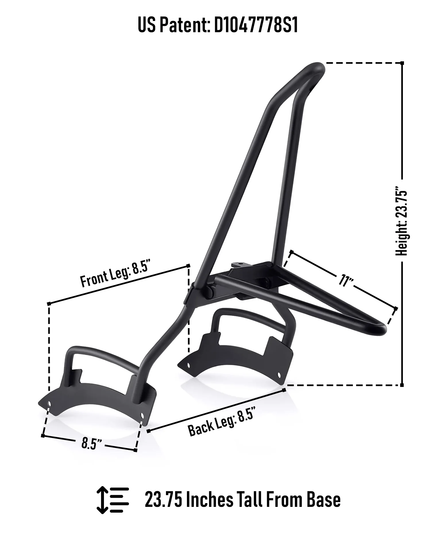 Iron Born Blade 25" Sissy Bar with Foldable Luggage Rack for 2025+ Indian Scout Sixty Bobber Matte Black - Image 7