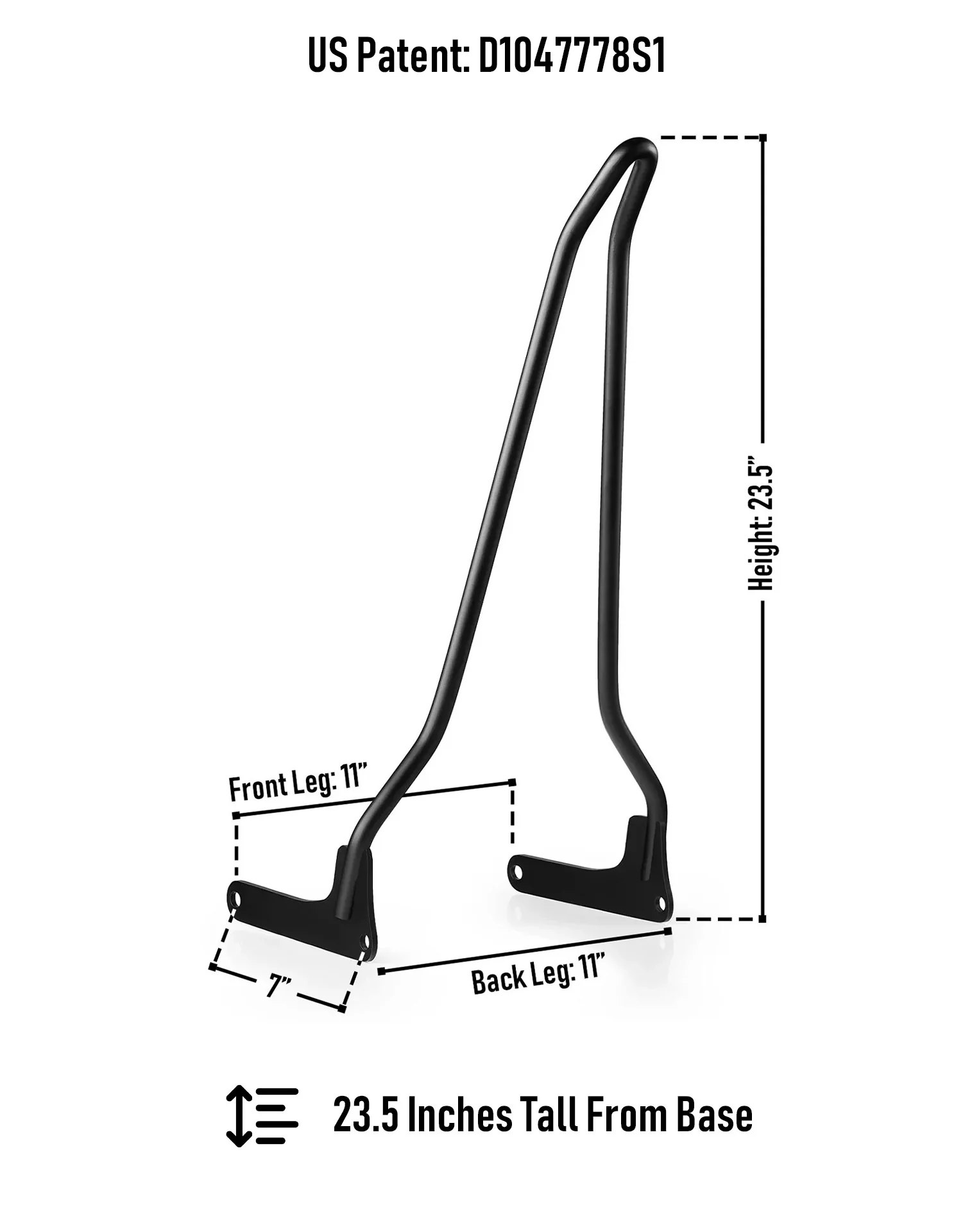 Iron Born Blade 25" Sissy Bar for Harley Softail Low Rider S FXLRS Matte Black - Image 7