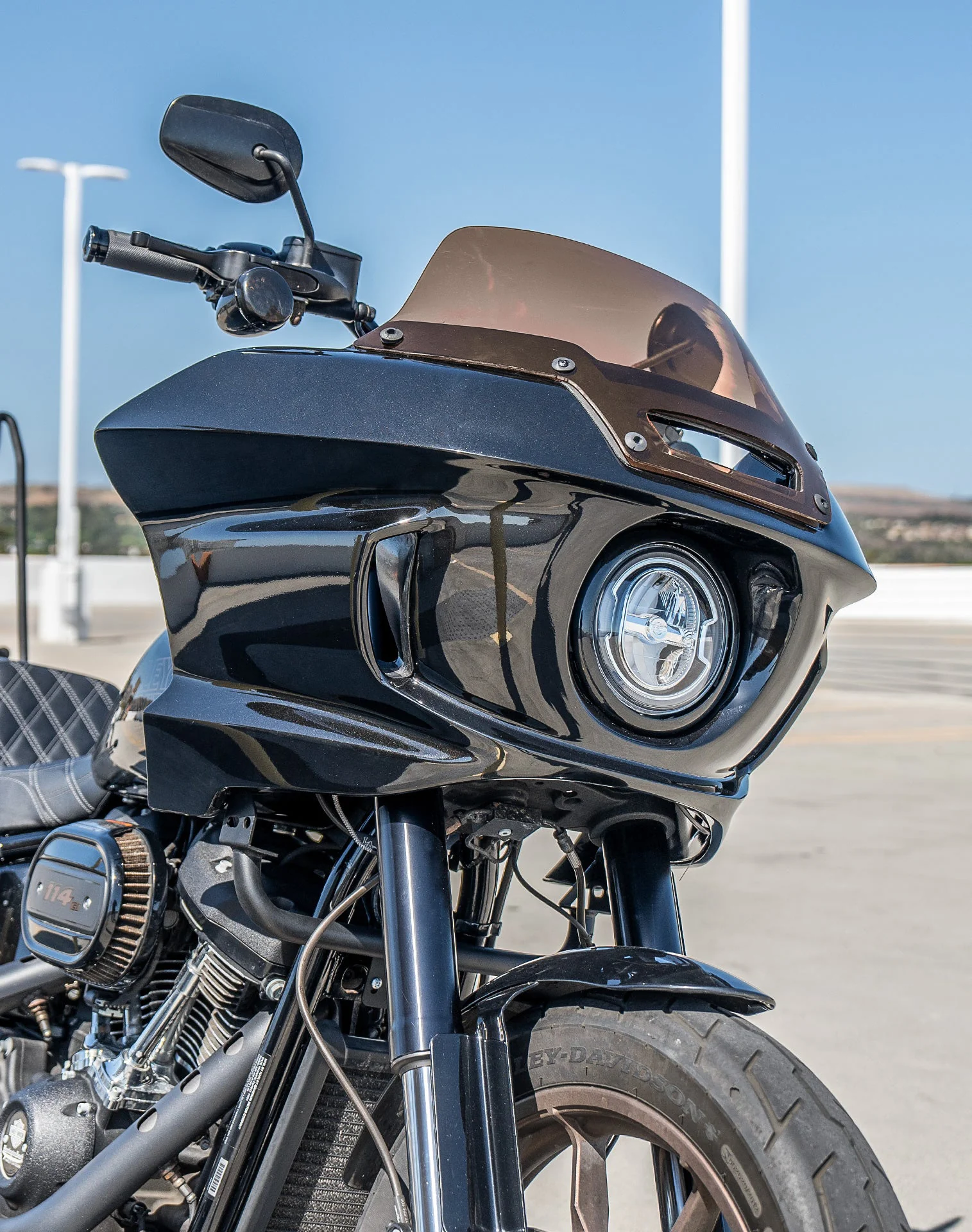 Viking Maverick Motorcycle Fairing For Harley Softail Low Rider S FXLRS Gloss Black - Image 5