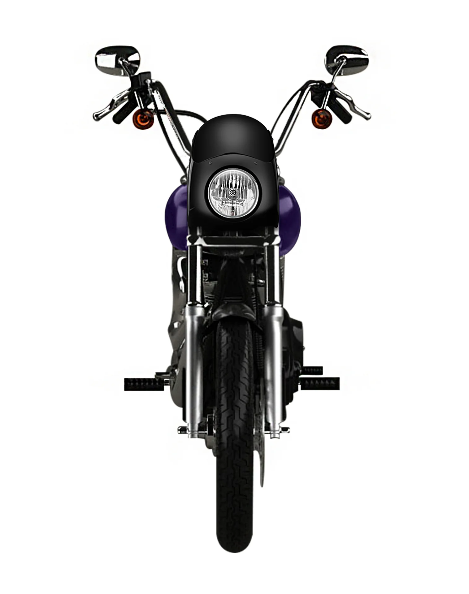 Viking Bronco Motorcycle Fairing For Harley Dyna Street Bob FXDB Gloss Black - Image 3