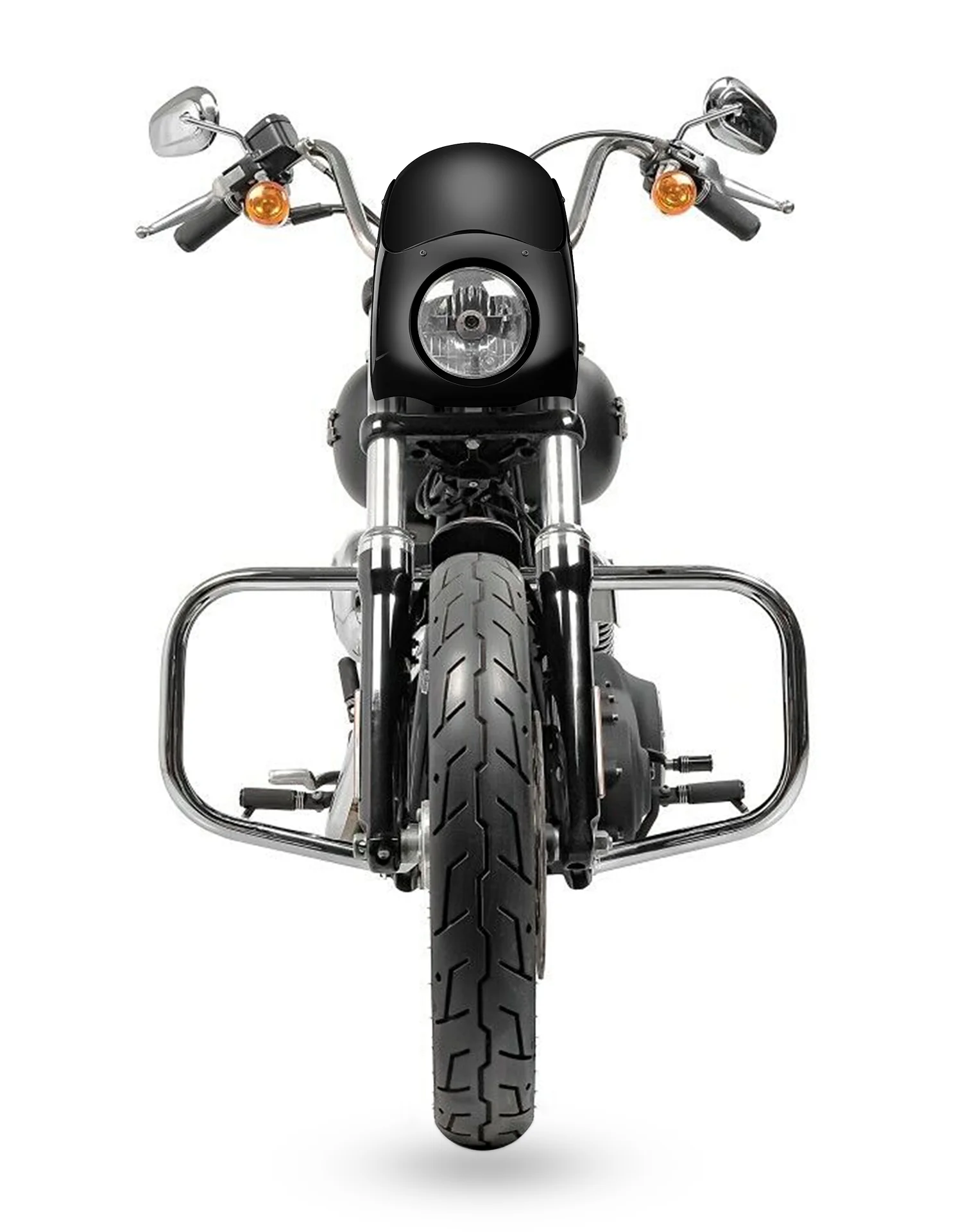 Viking Bronco Motorcycle Fairing For Harley Dyna Super Glide Custom FXDC/I Gloss Black - Image 3