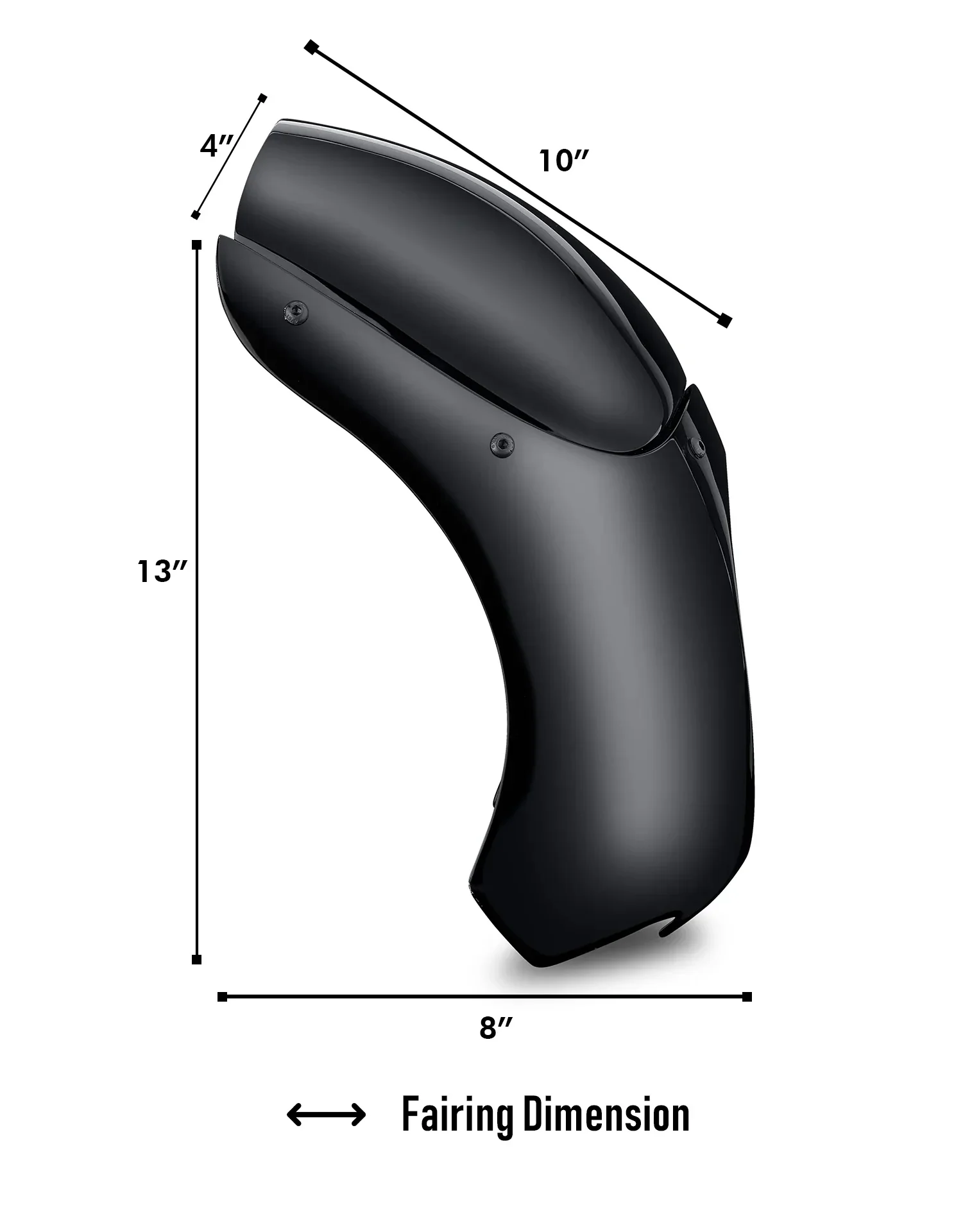 Viking Bronco Motorcycle Fairing For Harley Dyna Super Glide Custom FXDC/I Gloss Black - Image 4