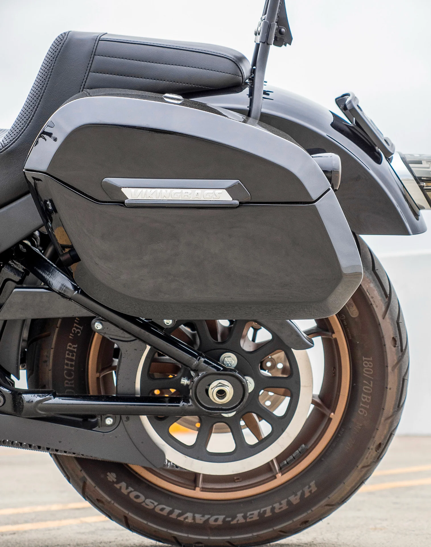 32L - Darkin Large Quick Mount Painted Hard Saddlebags for Harley Softail Low Rider S FXLRS - Image 4