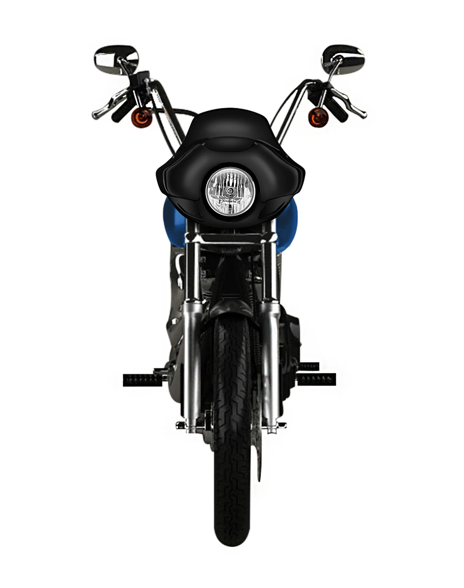 Viking Derby Motorcycle Fairing For Harley Dyna Low Rider FXDL Gloss Black - Image 3