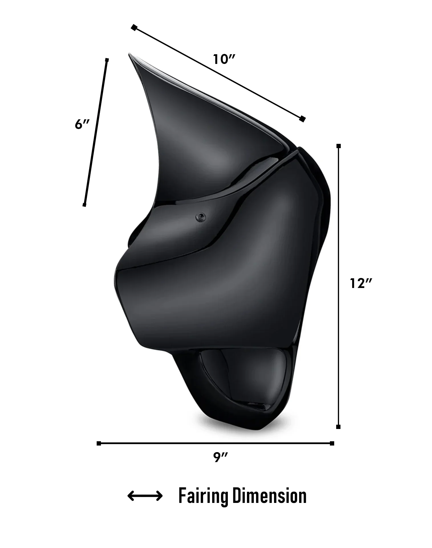 Viking Derby Motorcycle Fairing For Harley Dyna Low Rider FXDL Gloss Black - Image 4