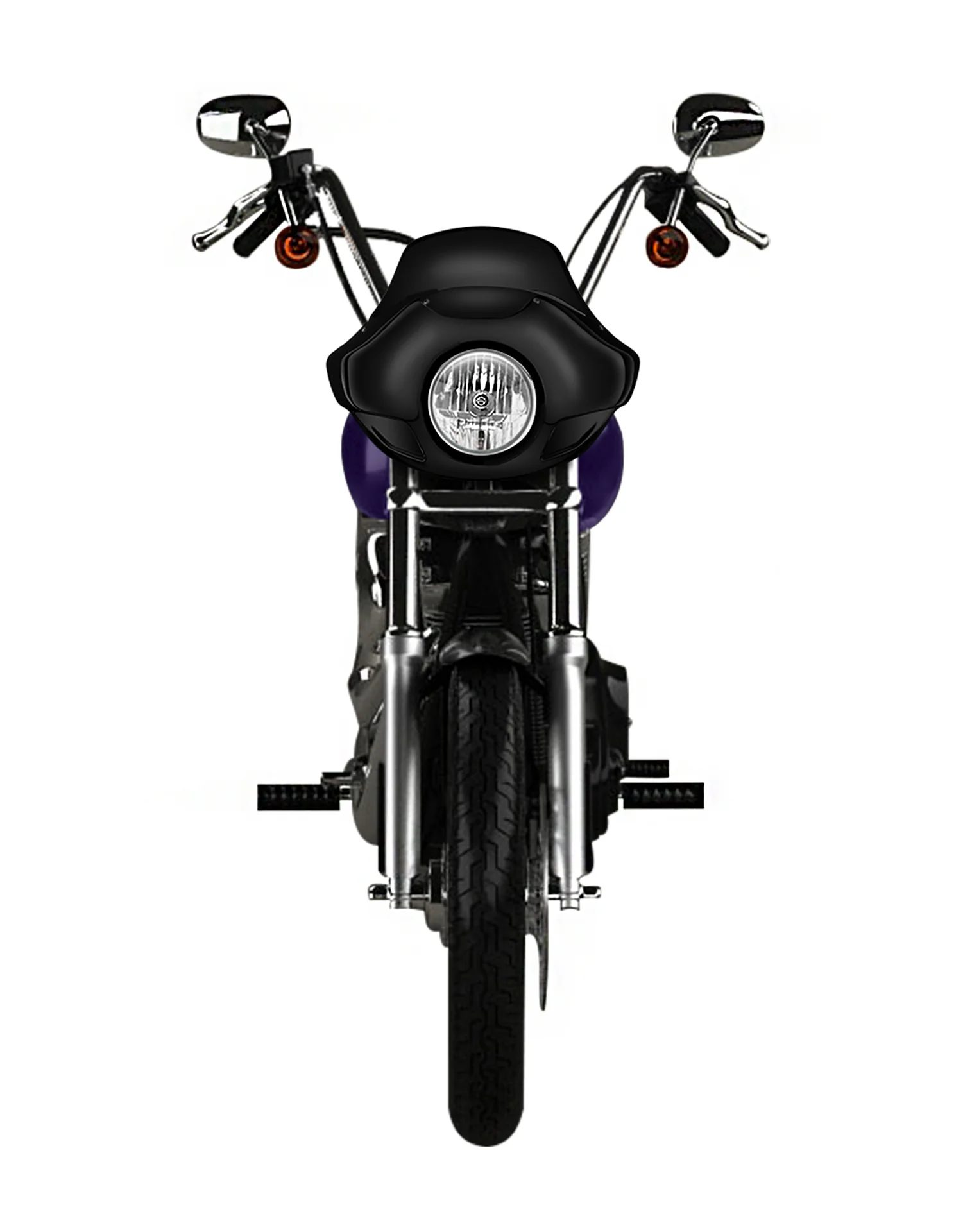 Viking Derby Motorcycle Fairing For Harley Dyna Street Bob FXDB Gloss Black - Image 3