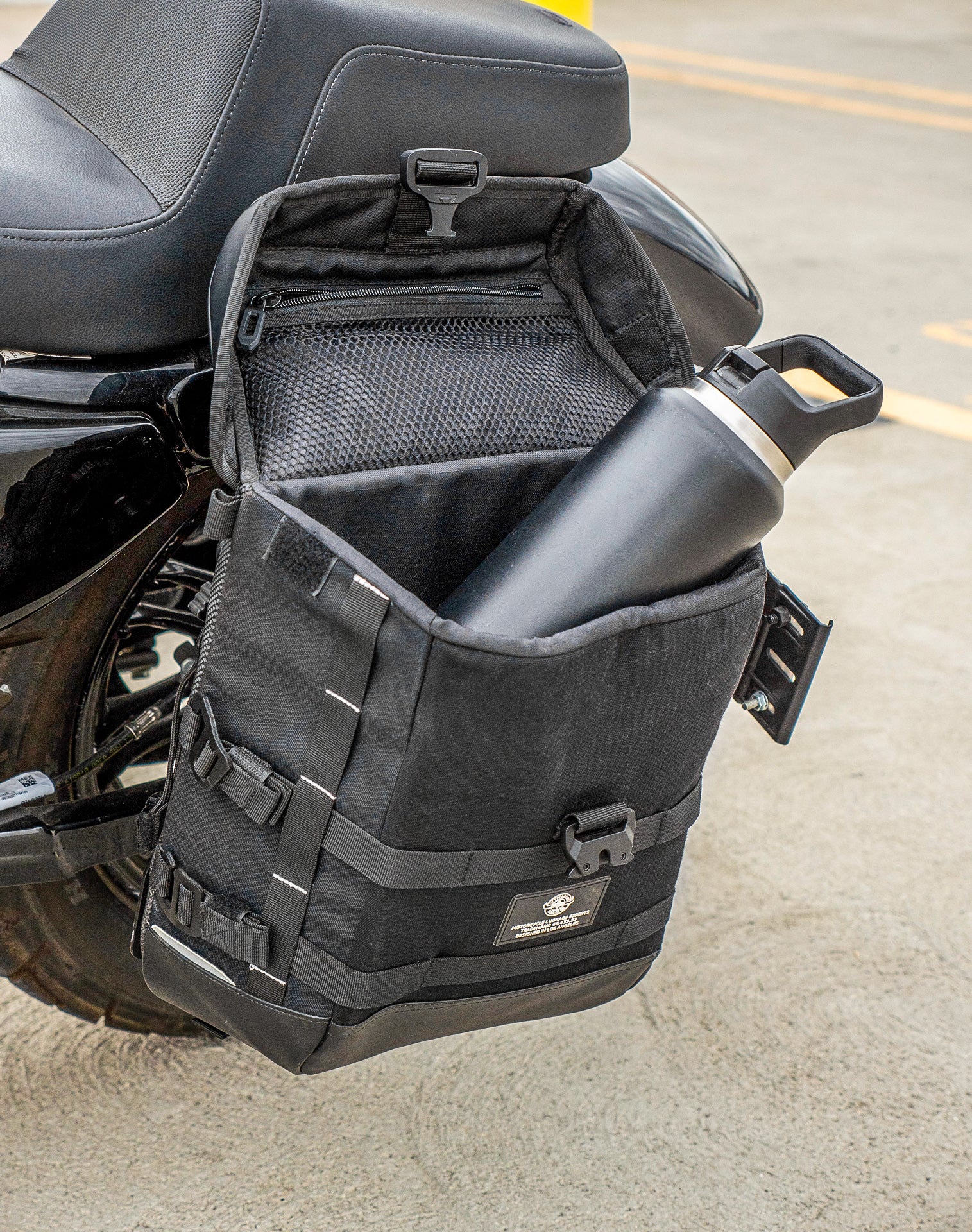 15L - Incognito Quick Mount Medium Solo Motorcycle Saddlebag (Left Only) for Harley Sportster Forty Eight XL1200X/XL1200XS - Image 6