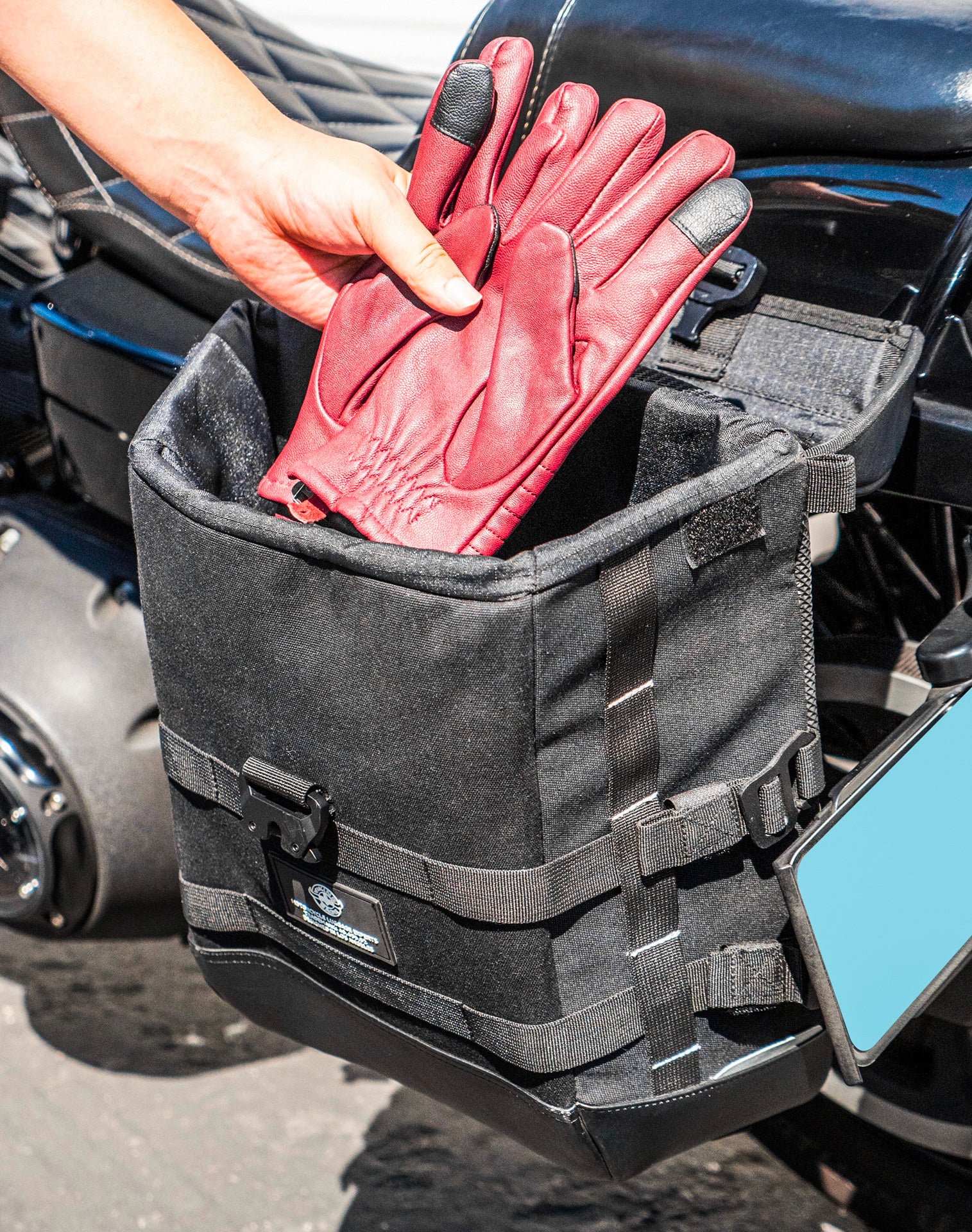 15L - Incognito Quick Mount Medium Solo Motorcycle Saddlebag (Left Only) for Harley Dyna Wide Glide FXDWG/I - Image 6