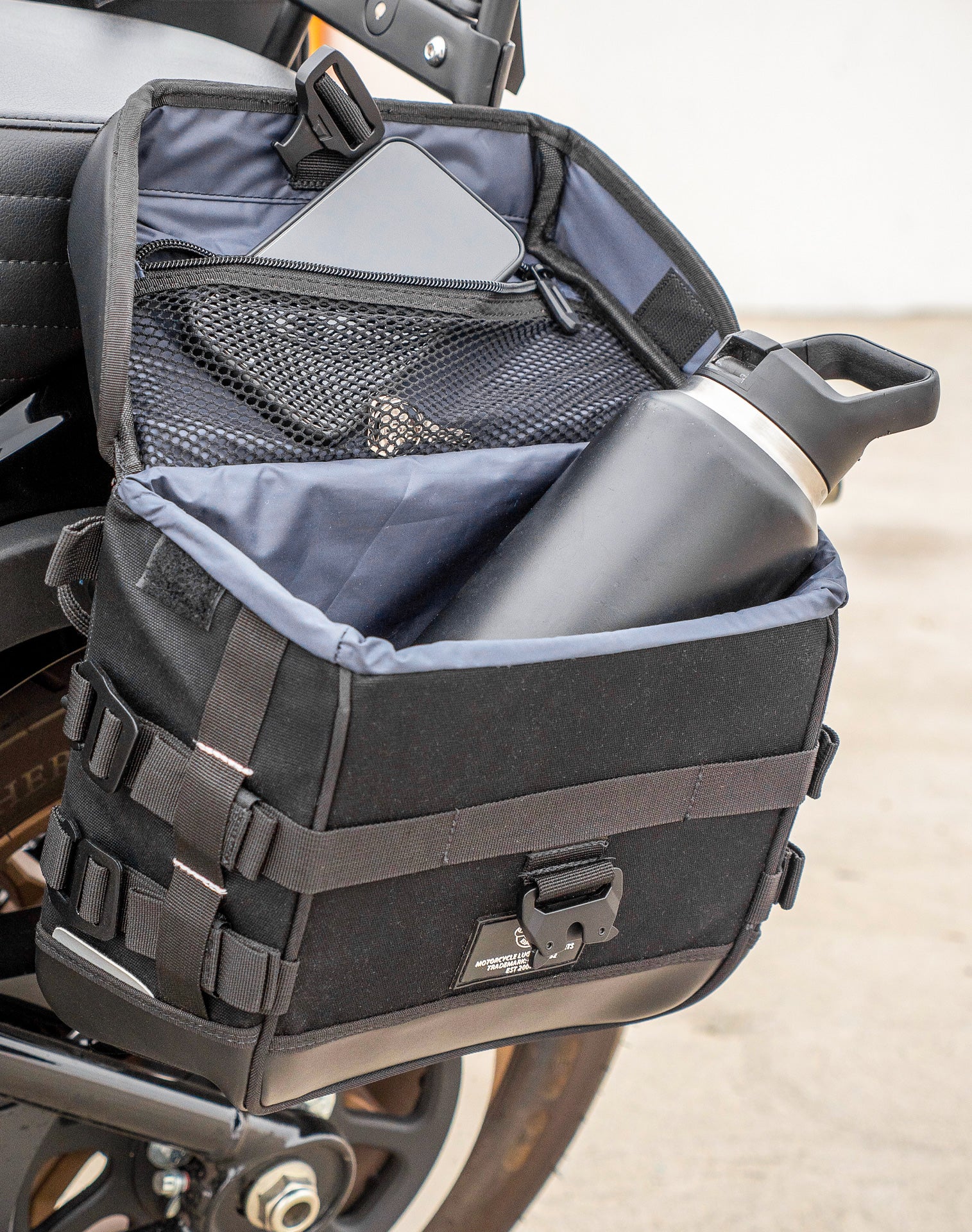 10L - Incognito Quick Mount Small Solo Motorcycle Saddlebag (Left Only) for Harley Softail Low Rider S FXLRS - Image 6