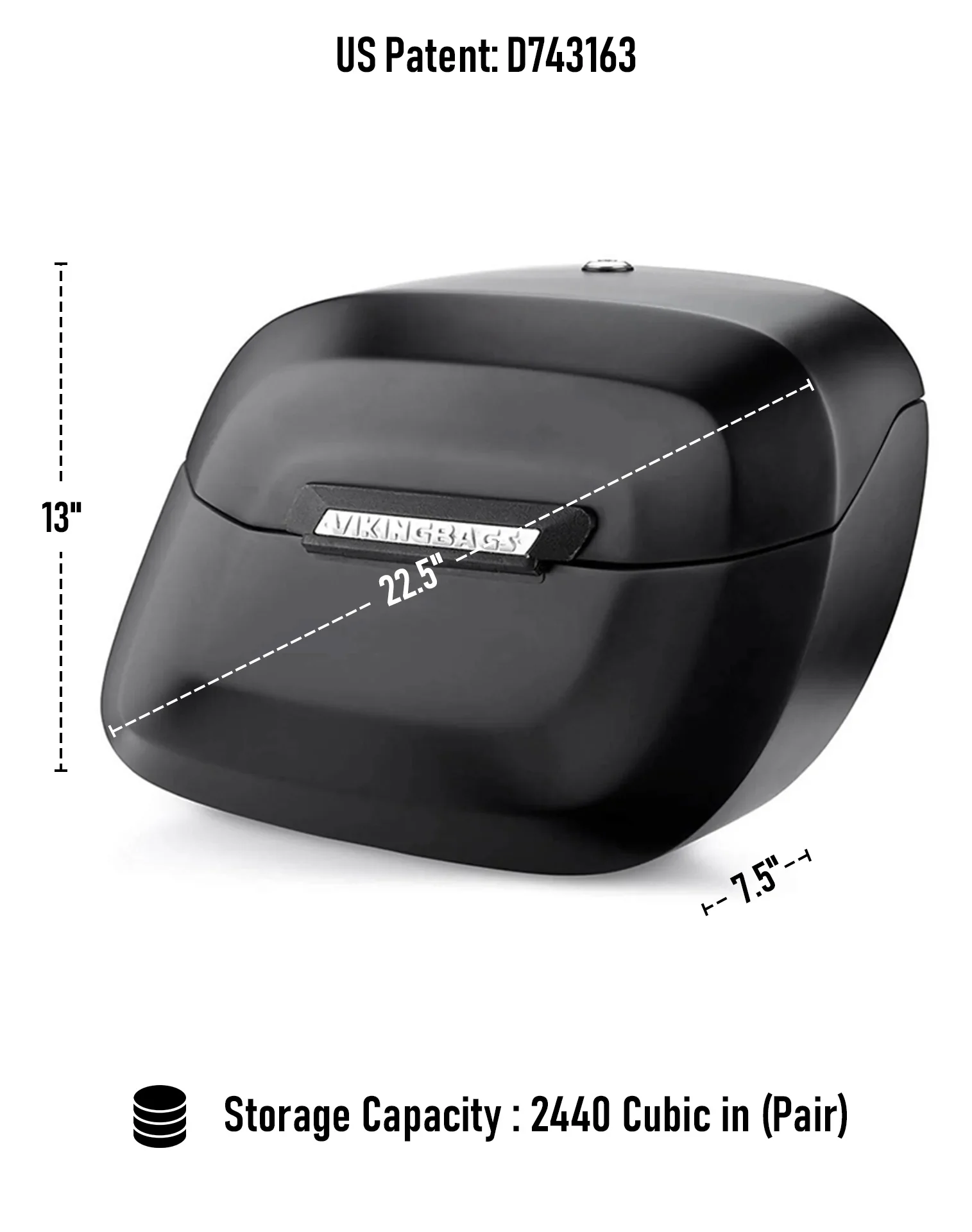 40L - Lamellar Raven Extra Large Matte Motorcycle Hard Saddlebags for Harley Softail Low Rider S FXLRS - Image 3