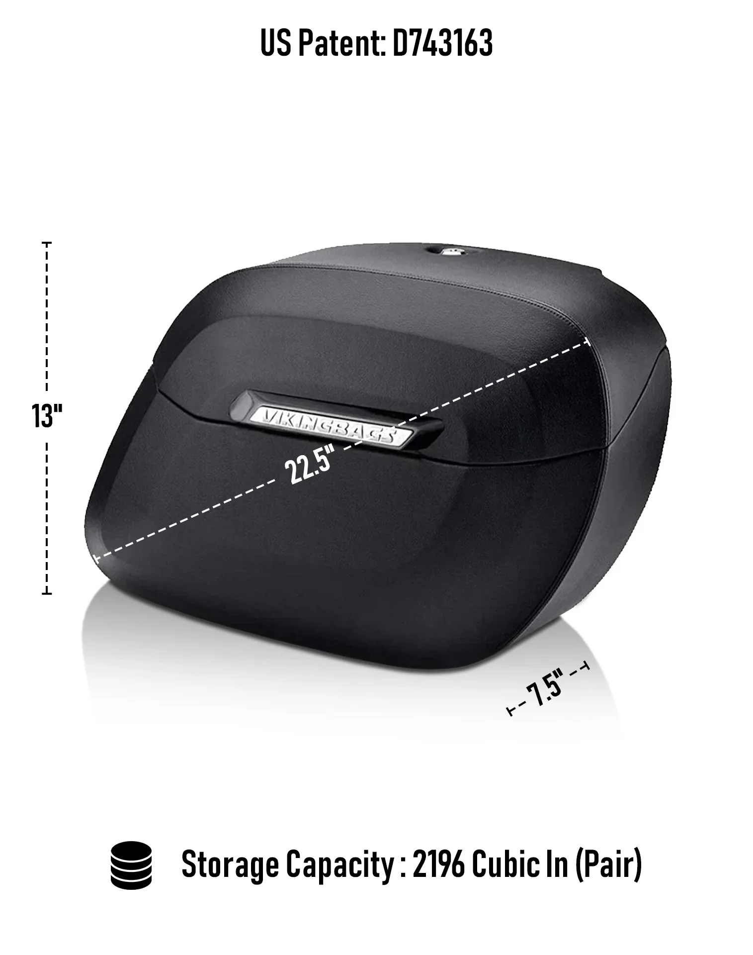 36L - Lamellar Raven Extra Large Shock Cut-out Leather Covered Hard Saddlebags for Harley Dyna Low Rider FXDL/I - Image 3