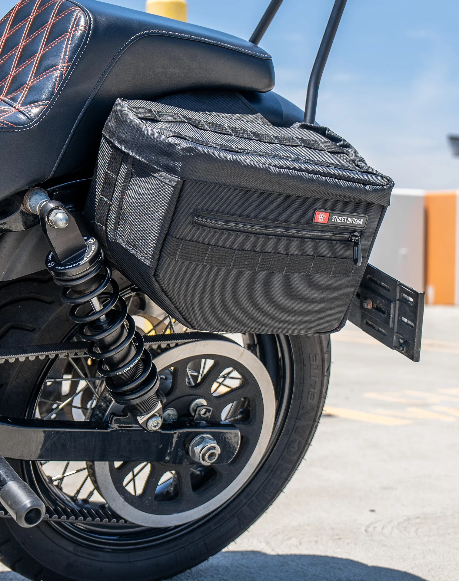 18L - Patriot Medium Motorcycle Throw Over Saddlebags for Harley Dyna Street Bob FXDB - Image 5
