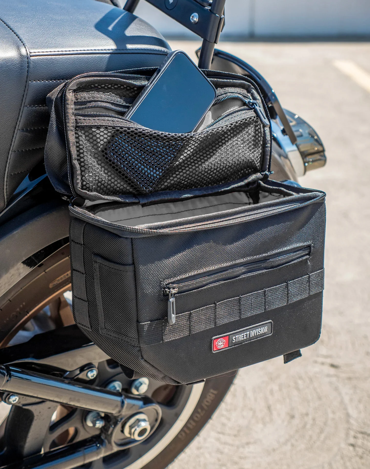 10L - Patriot Small Throw Over Saddlebags for Harley Softail Low Rider S FXLRS - Image 6