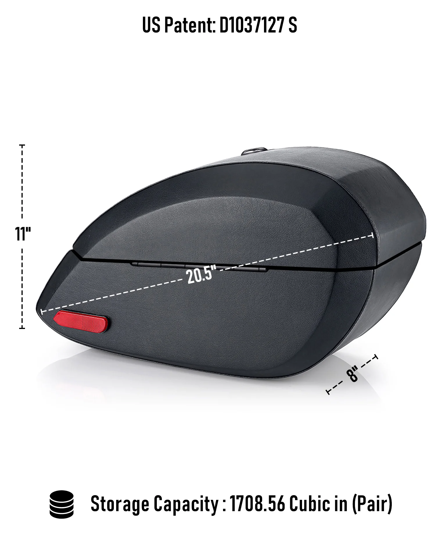 28L - Phantom Large Leather Wrapped Motorcycle Hard Saddlebags For Harley Softail Low Rider S FXLRS - Image 3