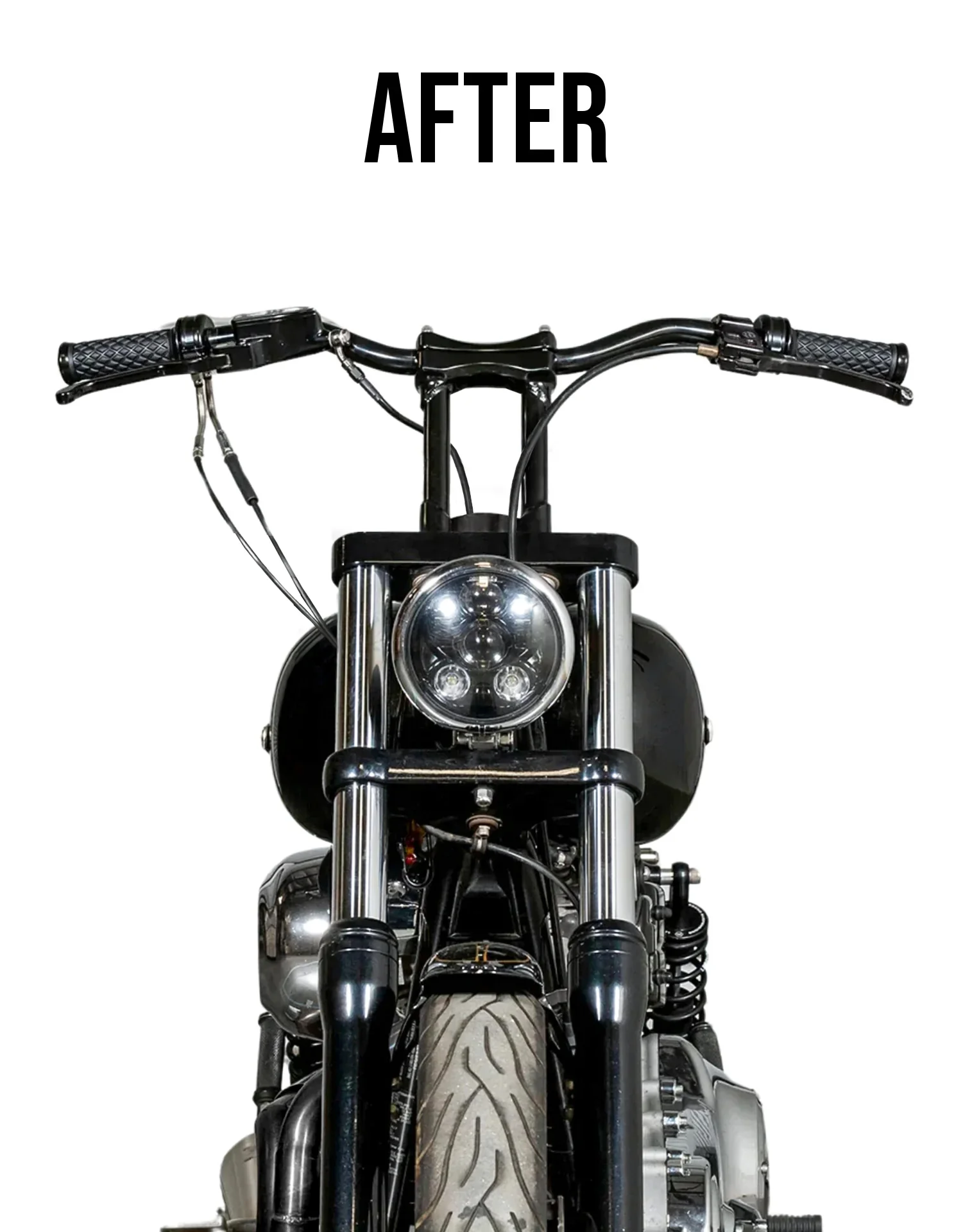 Viking Warlock 10" Handlebar Risers for Harley Dyna Switchback FLD Gloss Black - Image 4